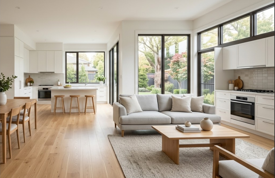 Bright, spotless home interior